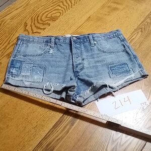 ABERCROMBIE & FITCH Jeans Shorts Women 31 / 12 BLUE BUTTON FLY Preowned